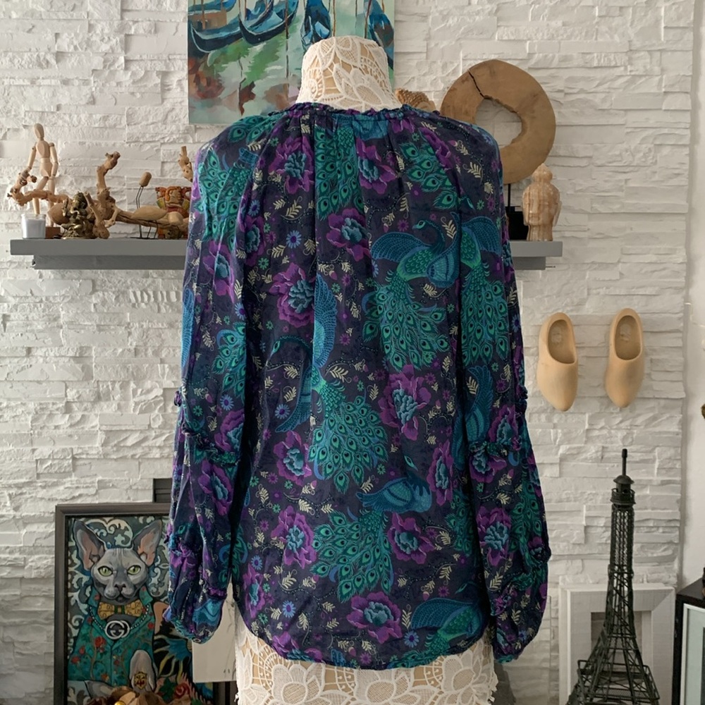 Spell | Bohème Ruffle Blouse in Baltic | Sz Medium - Picture 9 of 12